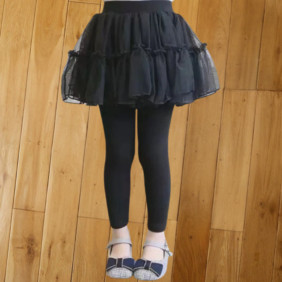 Kids Girl Skirt Legging | Baby Girl Tutu Pants 1-8Y | Toddler Legging with Skirt | Casual Raya Merdeka Outfit | White Gr