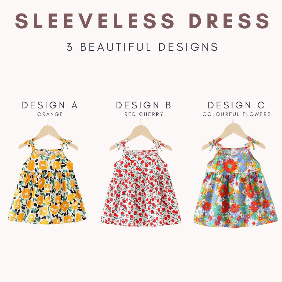 Dress Baby Girl 1-5Y Kids Girl Sleeveless Dress Floral Soft Cotton Kids Dress Toddler Clothes Gaun Baju Budak Perempuan