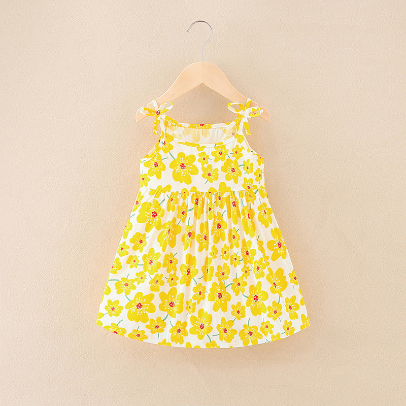 Dress Baby Girl 1-5Y Kids Girl Sleeveless Dress Floral Soft Cotton Kids Dress Toddler Clothes Gaun Baju Budak Perempuan