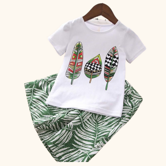 Girl Floral Clothes Set Baju Raya Set Budak Perempuan