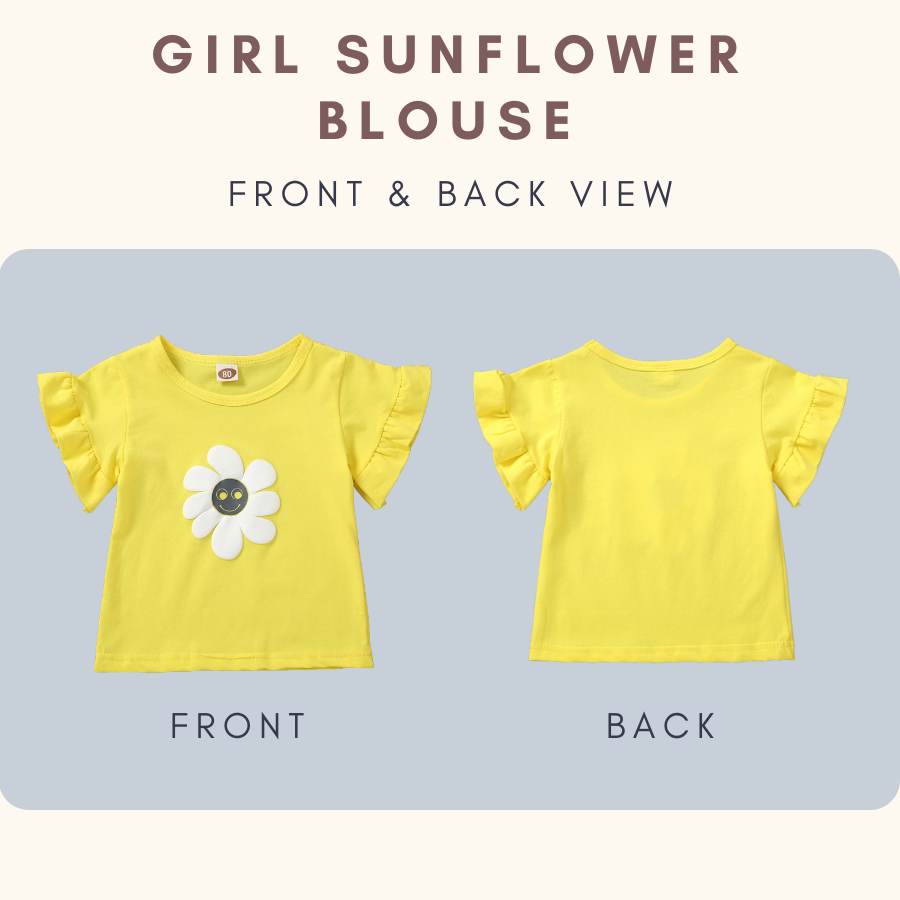 Sunflower Kids Girl Tshirt Tshirt Baby Girl Perempuan