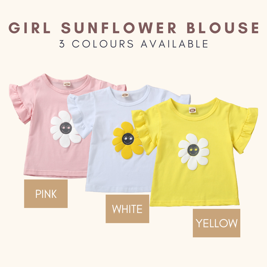 Sunflower Kids Girl Tshirt Tshirt Baby Girl Perempuan