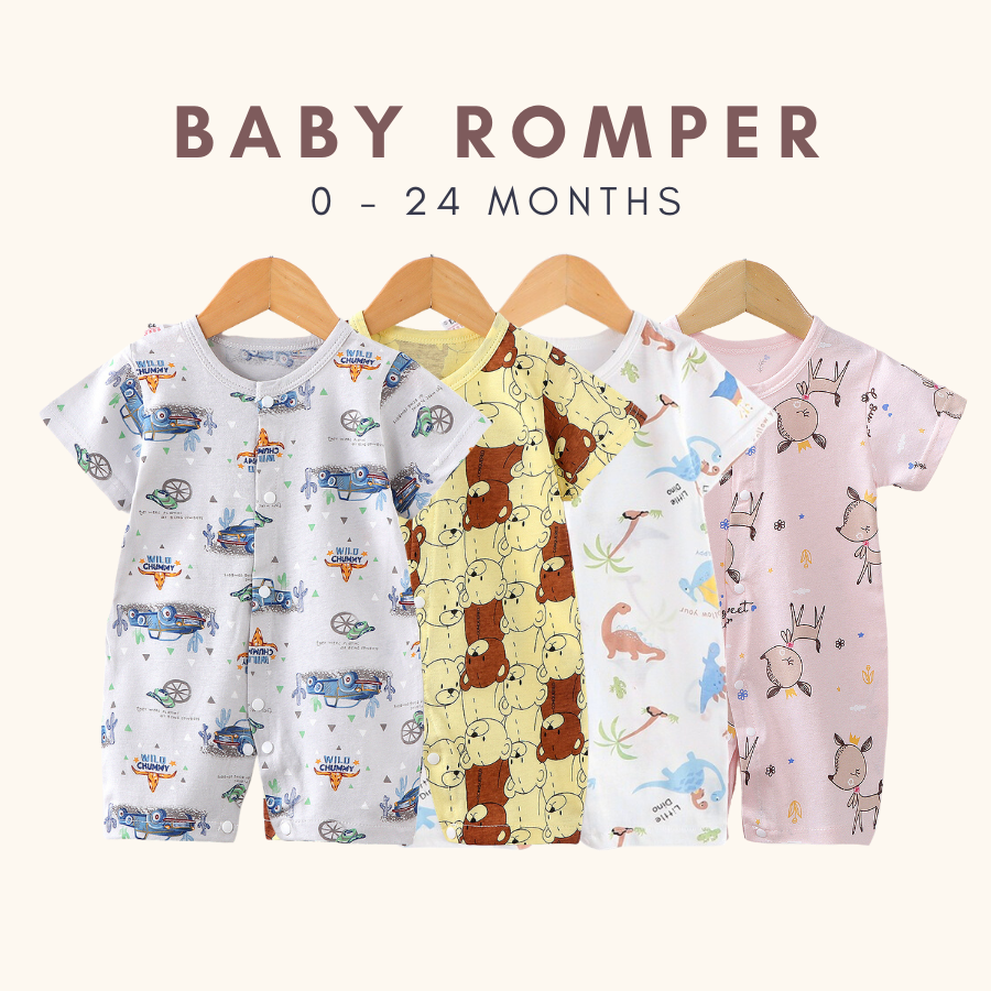 Baju Baby 0-24M Baby Romper Newborn Soft Cotton Stretchable Center Button Unisex Rompers Bayi Baju Baby Boy Baby Girl