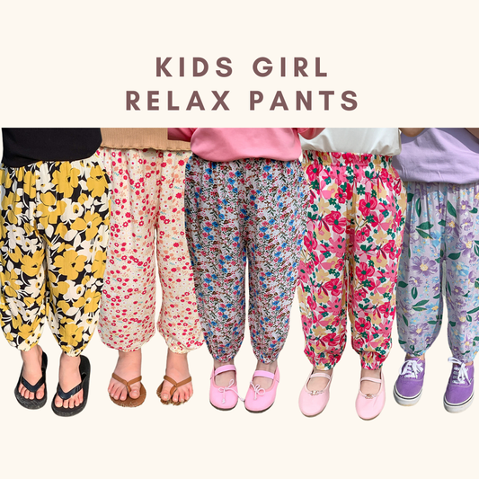 Coconana 1yr - 6yrs old Kids Relax Long Pants Soft Cotton Floral Batik Comfortable Baju Seluar Panjang Budak Raya