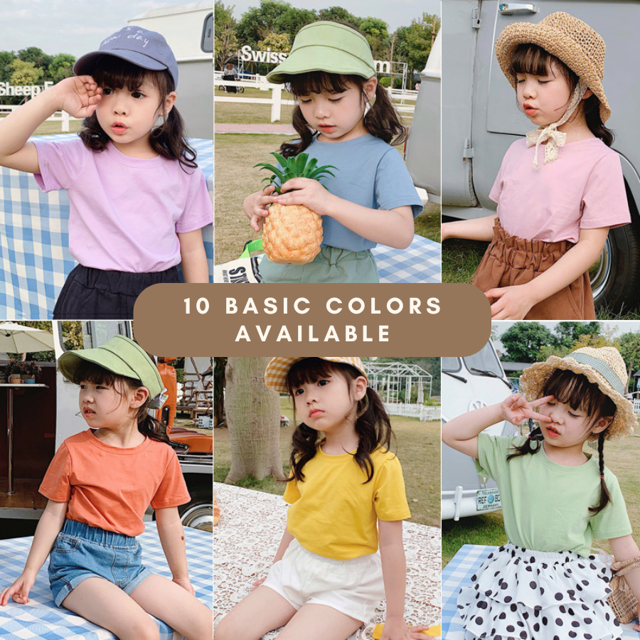 Lil Wear Cotton Plain Tshirt Tshirt Budak Perempuan