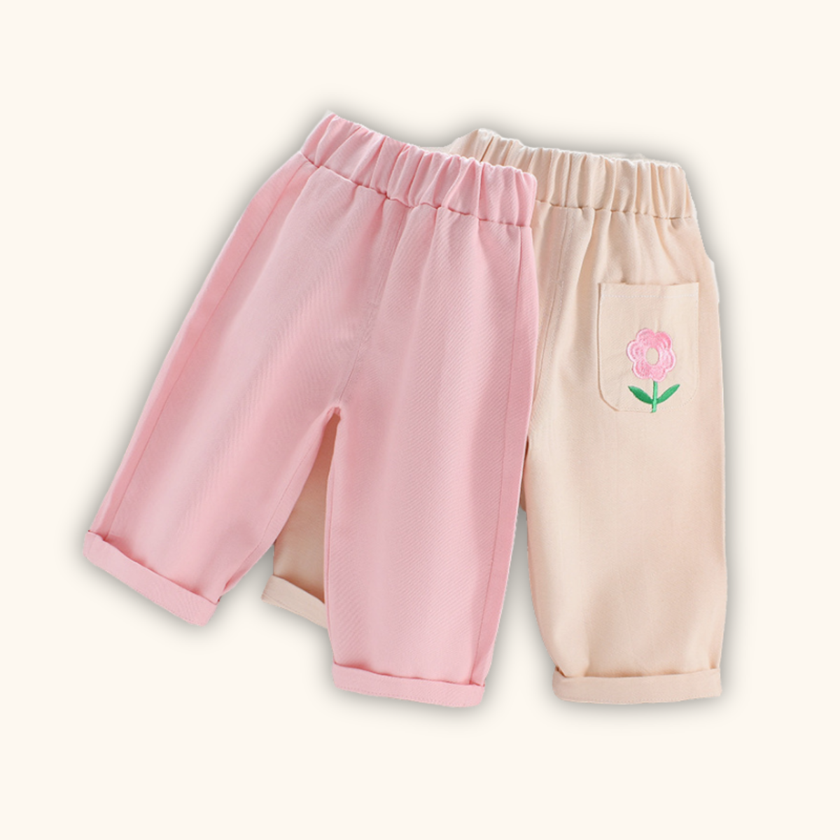 Petal Puff Straight Cut Girl Pants Seluar Panjang Budak