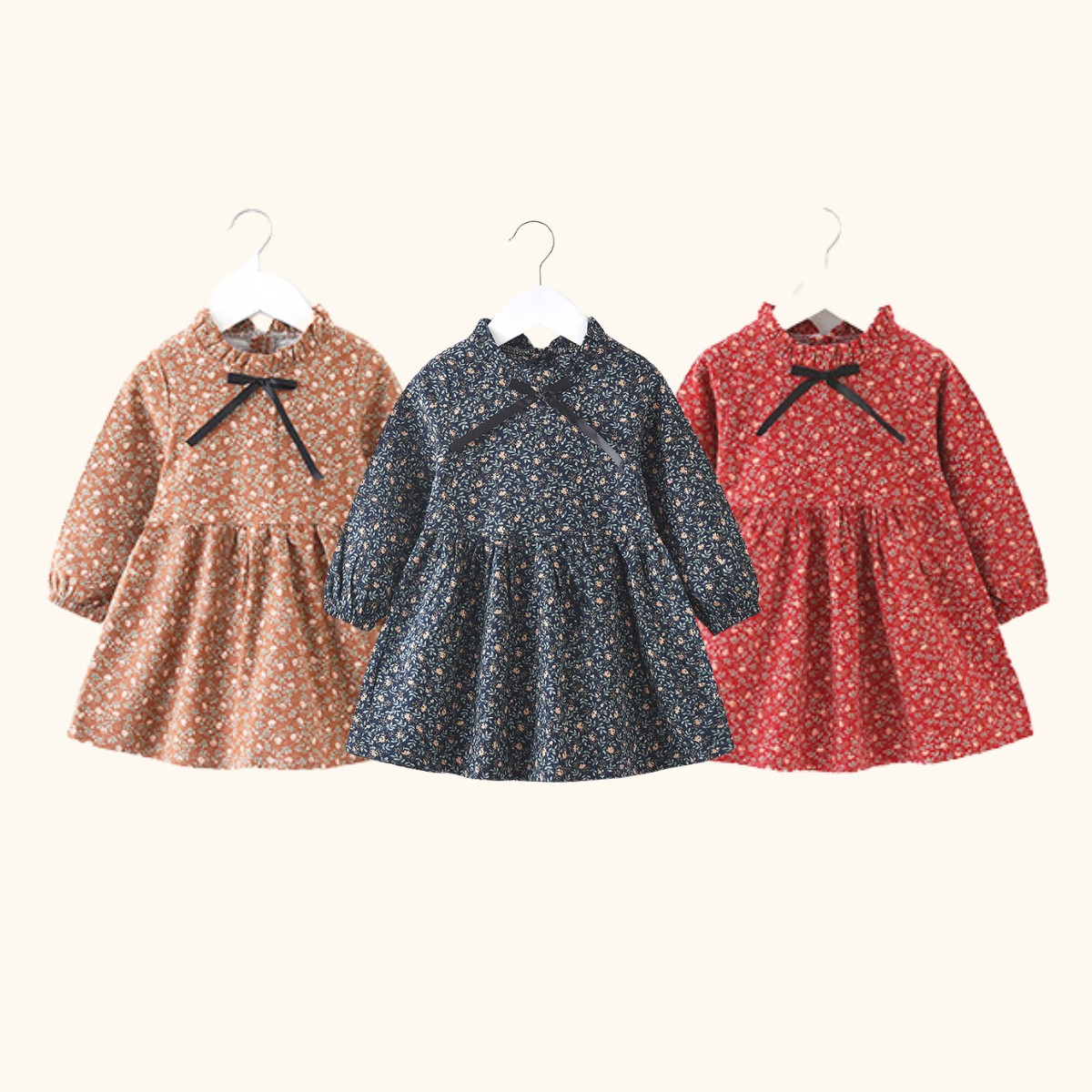 Bloomie Cotton Long Sleeve Dress Kids Girl Dress Gaun