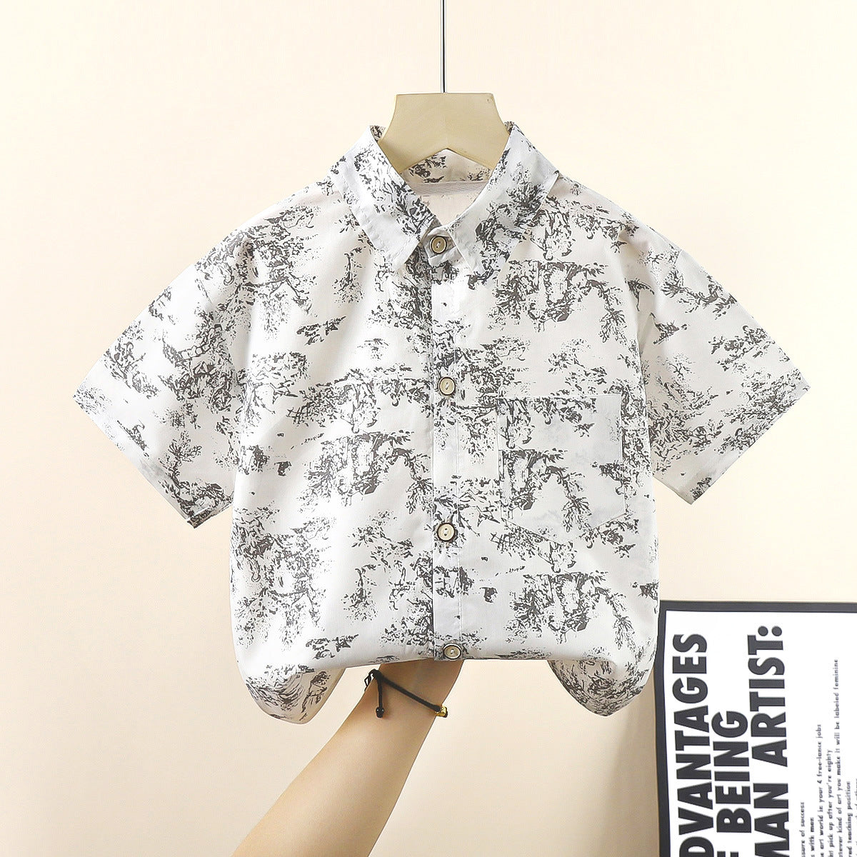 Boy Stylish Short Sleeve Collar Shirt Kemeja Baby Boy
