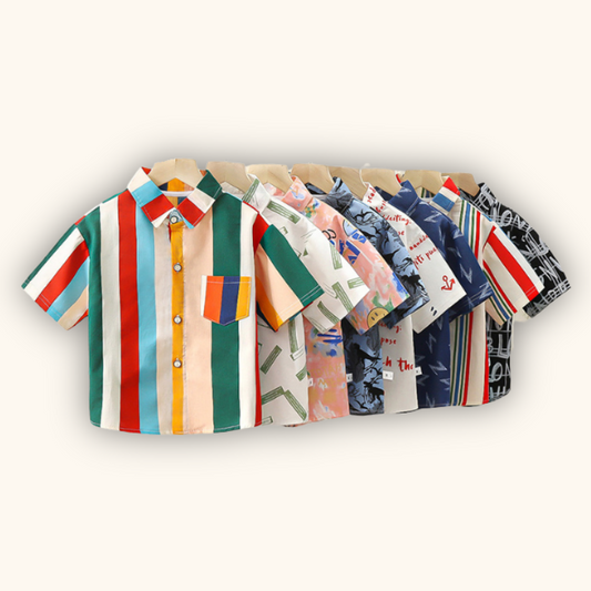Boy Stylish Short Sleeve Collar Shirt Kemeja Baby Boy