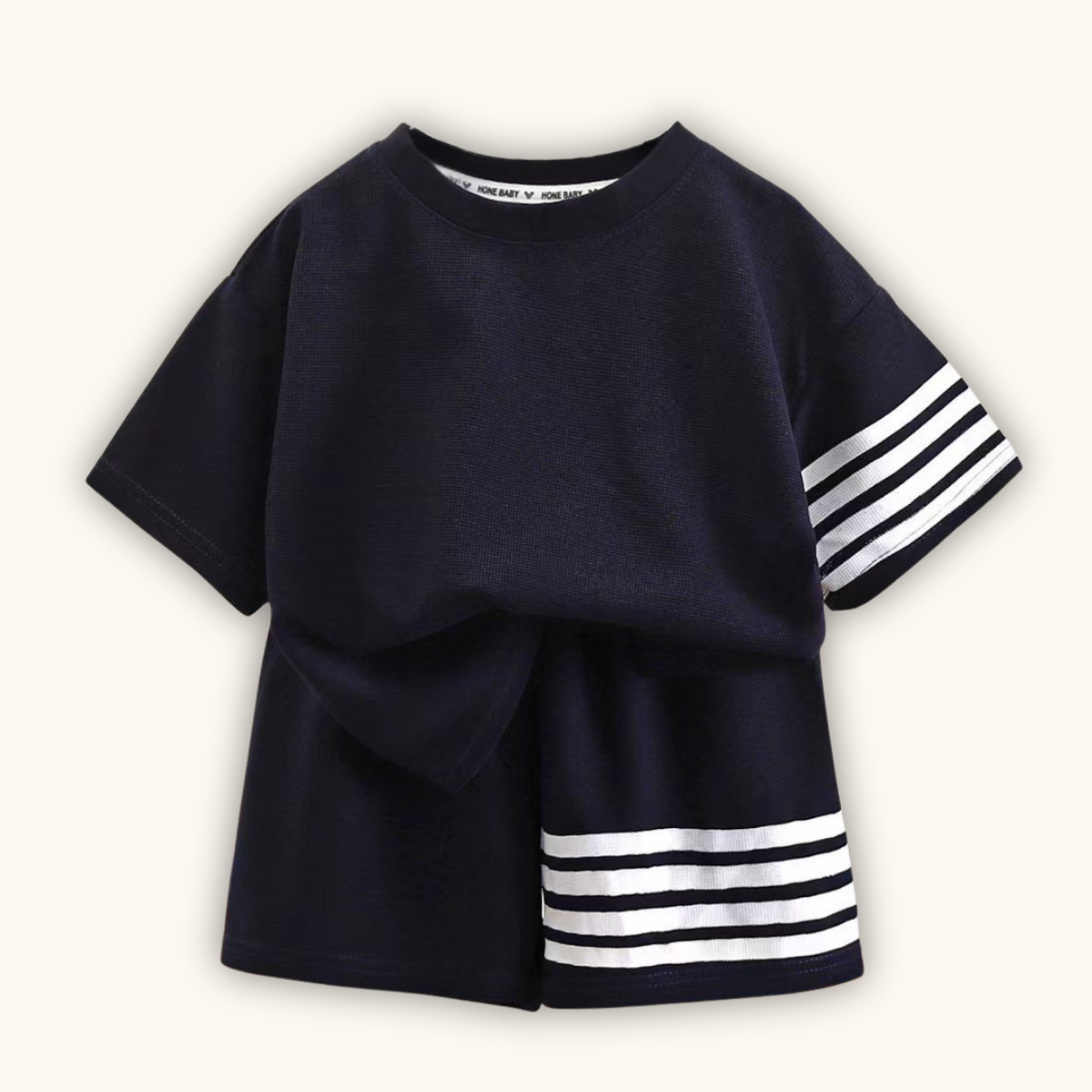 EZ Wear Casual Plain Line Clothes Set Baju Budak Lelaki