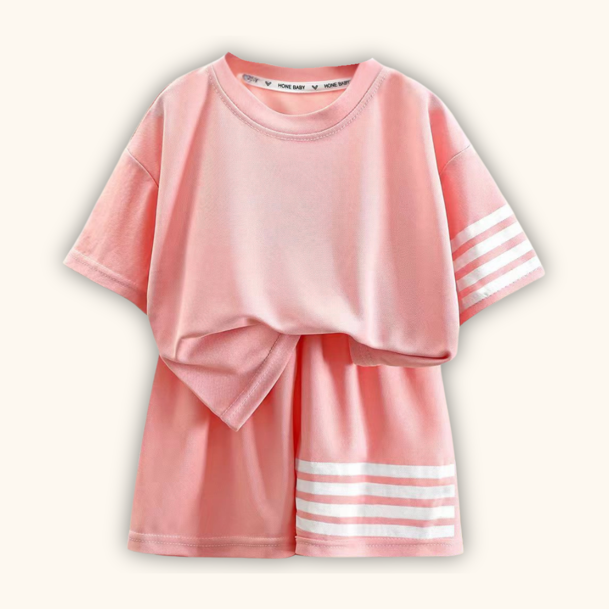 EZ Wear Casual Plain Line Clothes Set Baju Budak Lelaki