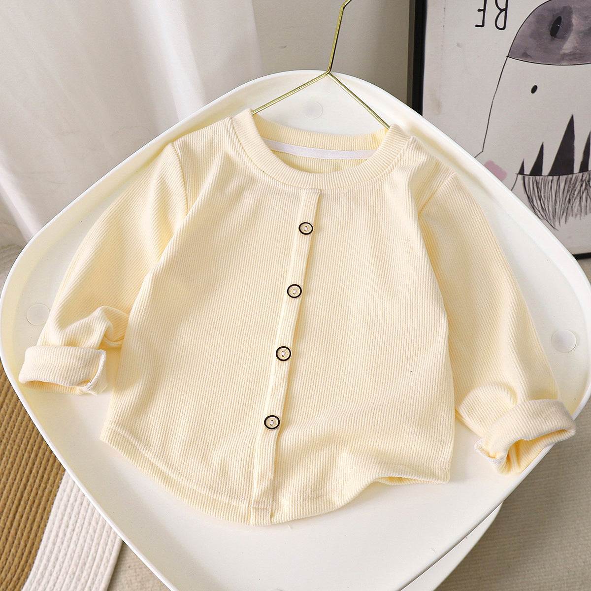 Mini Basic Plain Cooling Long Sleeve Baju Baby Girl