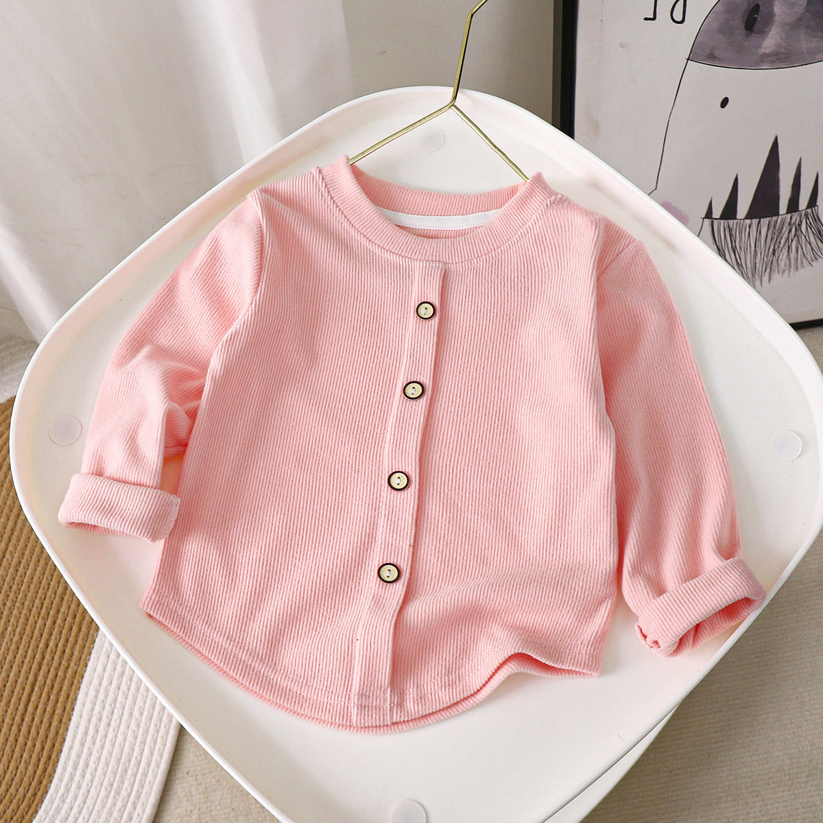 Mini Basic Plain Cooling Long Sleeve Baju Baby Girl