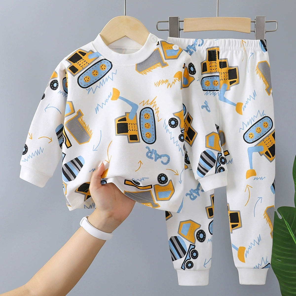 Baju Tidur Budak 6mths-6yrs Pijama Cotton Lengan Panjang Unisex Baby Kids Sleepwear