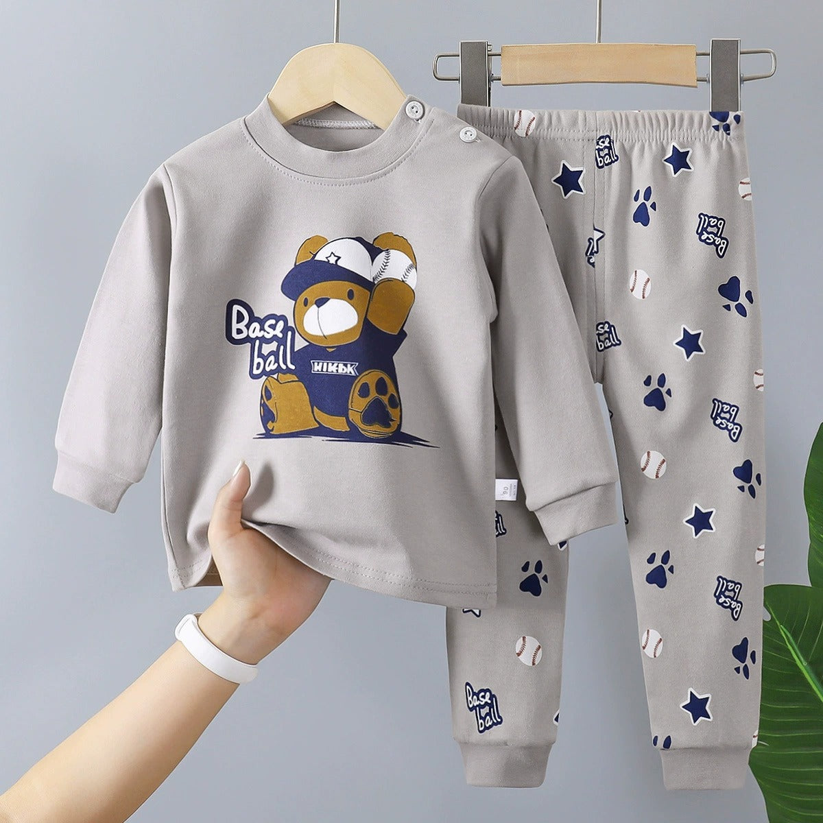 Baju Tidur Budak 6mths-6yrs Pijama Cotton Lengan Panjang Unisex Baby Kids Sleepwear
