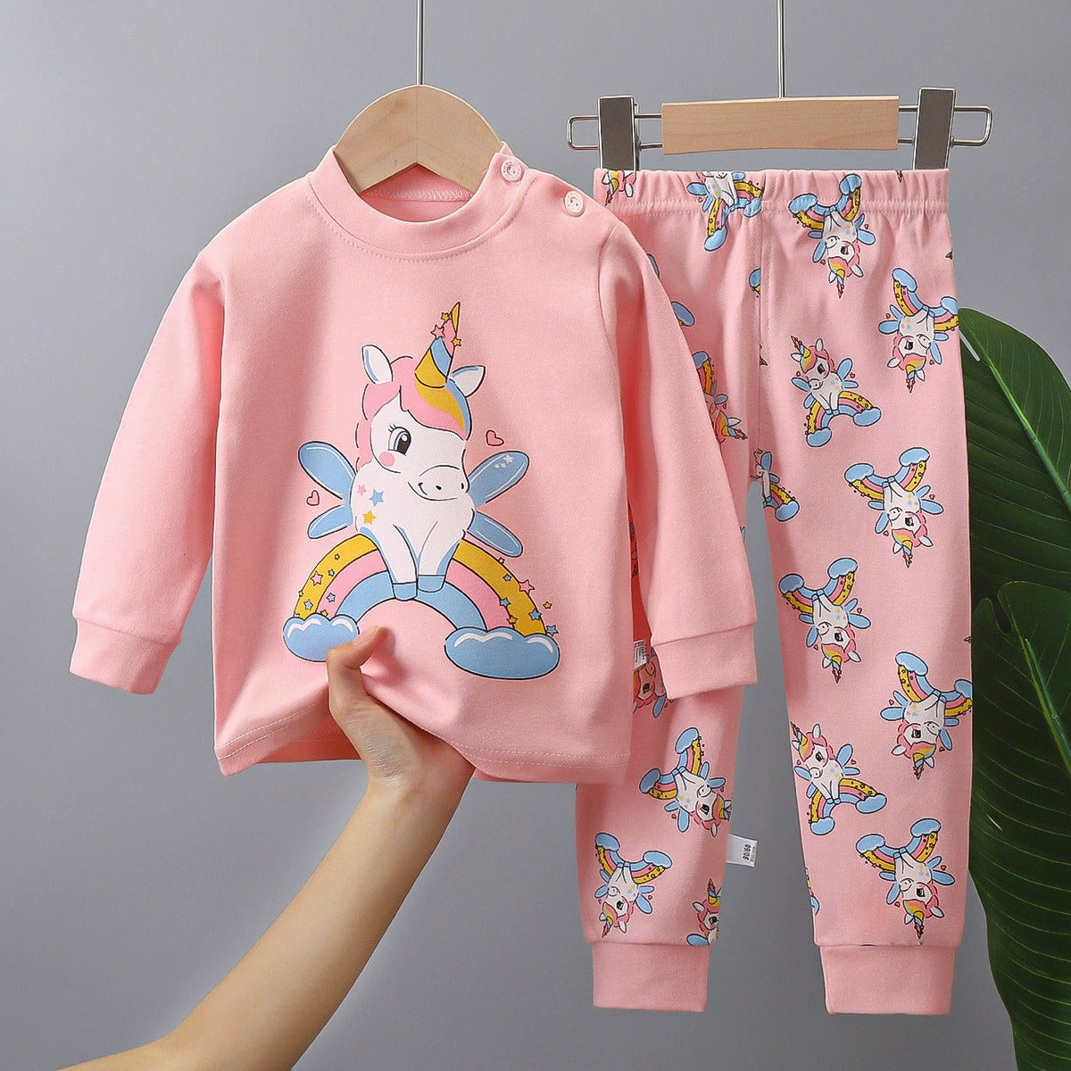 Baju Tidur Budak 6mths-6yrs Pijama Cotton Lengan Panjang Unisex Baby Kids Sleepwear