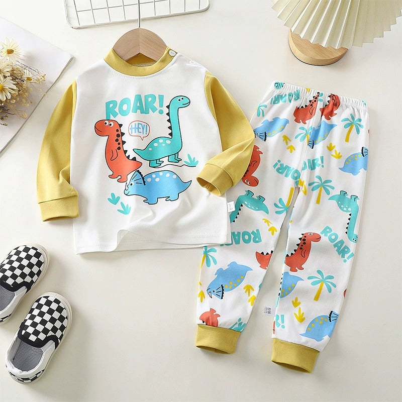 Baju Tidur Budak 6mths-6yrs Pijama Cotton Lengan Panjang Unisex Baby Kids Sleepwear