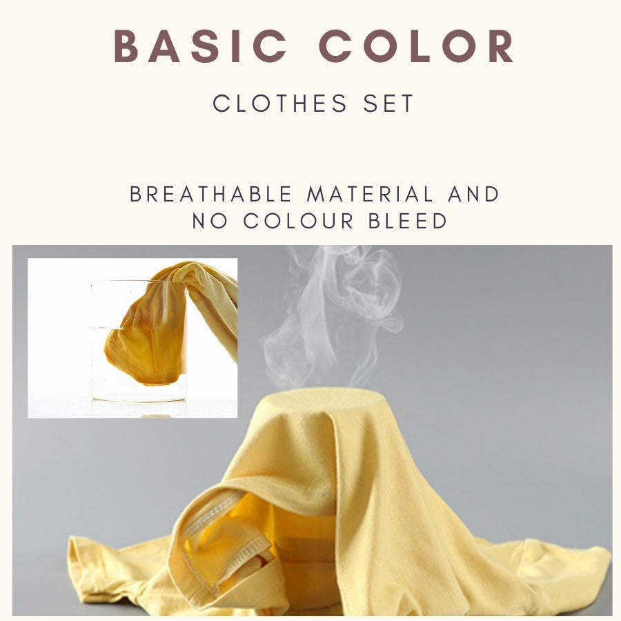 Coconana 1-5yrs Kids Plain Colour Clothes Set Basic Tee Baby T Shirt Pants Baju Raya Seluar Budak Lelaki Perempuan