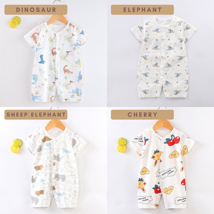 Baju Baby 0-24M Baby Romper Newborn Soft Cotton Stretchable Center Button Unisex Rompers Bayi Baju Baby Boy Baby Girl