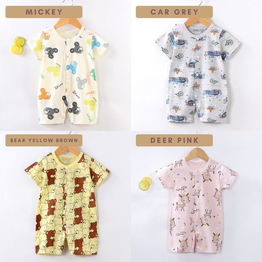 Baju Baby 0-24M Baby Romper Newborn Soft Cotton Stretchable Center Button Unisex Rompers Bayi Baju Baby Boy Baby Girl