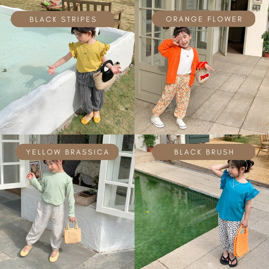 Coconana 1yr - 6yrs old Kids Relax Long Pants Soft Cotton Floral Batik Comfortable Baju Seluar Panjang Budak Raya