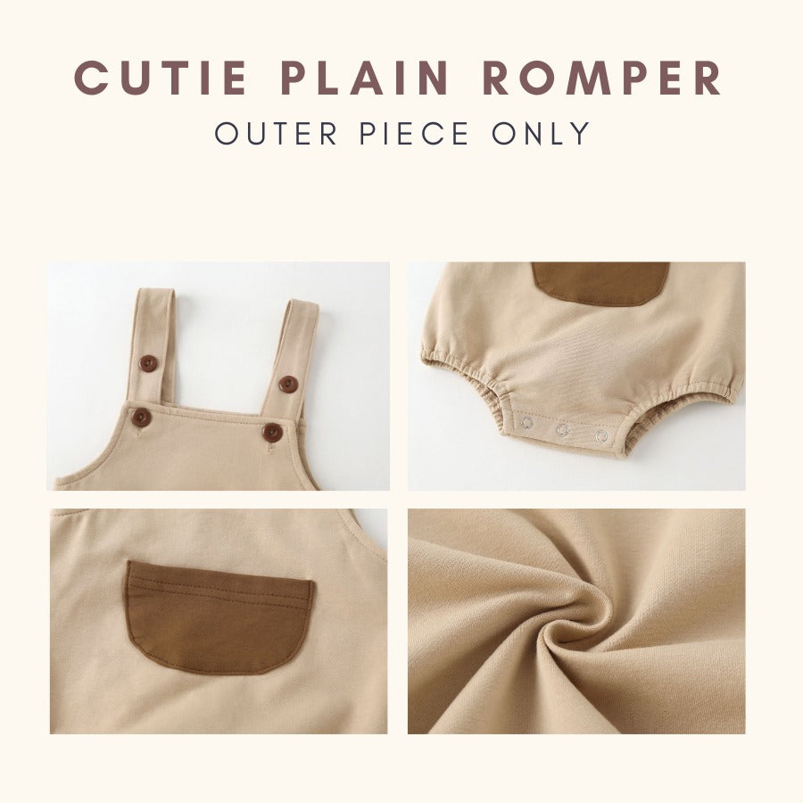 Coconana 0-12 mths Baby Romper Newborn Jumpsuit Plain Brown Pink with Cap Baju Bayi Anak