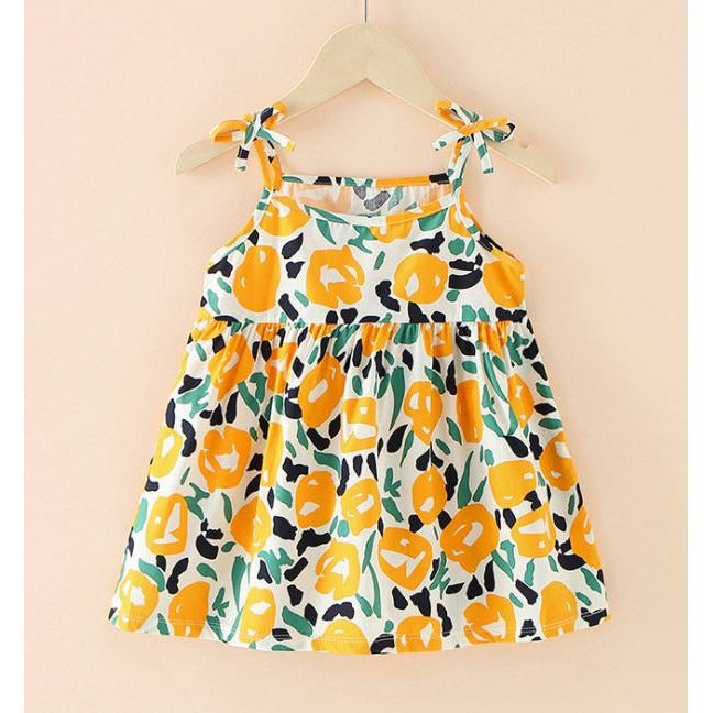 Dress Baby Girl 1-5Y Kids Girl Sleeveless Dress Floral Soft Cotton Kids Dress Toddler Clothes Gaun Baju Budak Perempuan