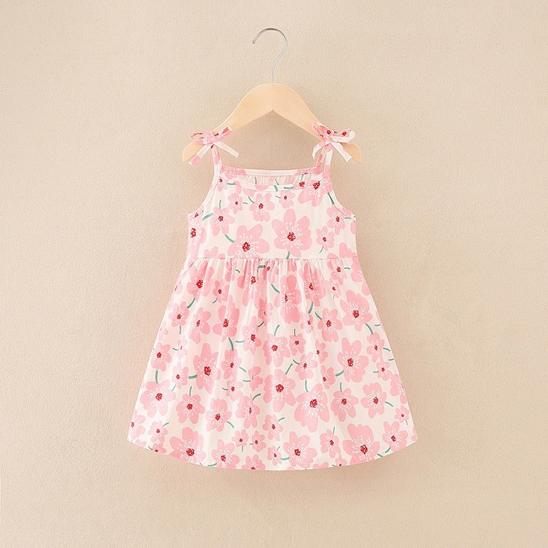 Dress Baby Girl 1-5Y Kids Girl Sleeveless Dress Floral Soft Cotton Kids Dress Toddler Clothes Gaun Baju Budak Perempuan