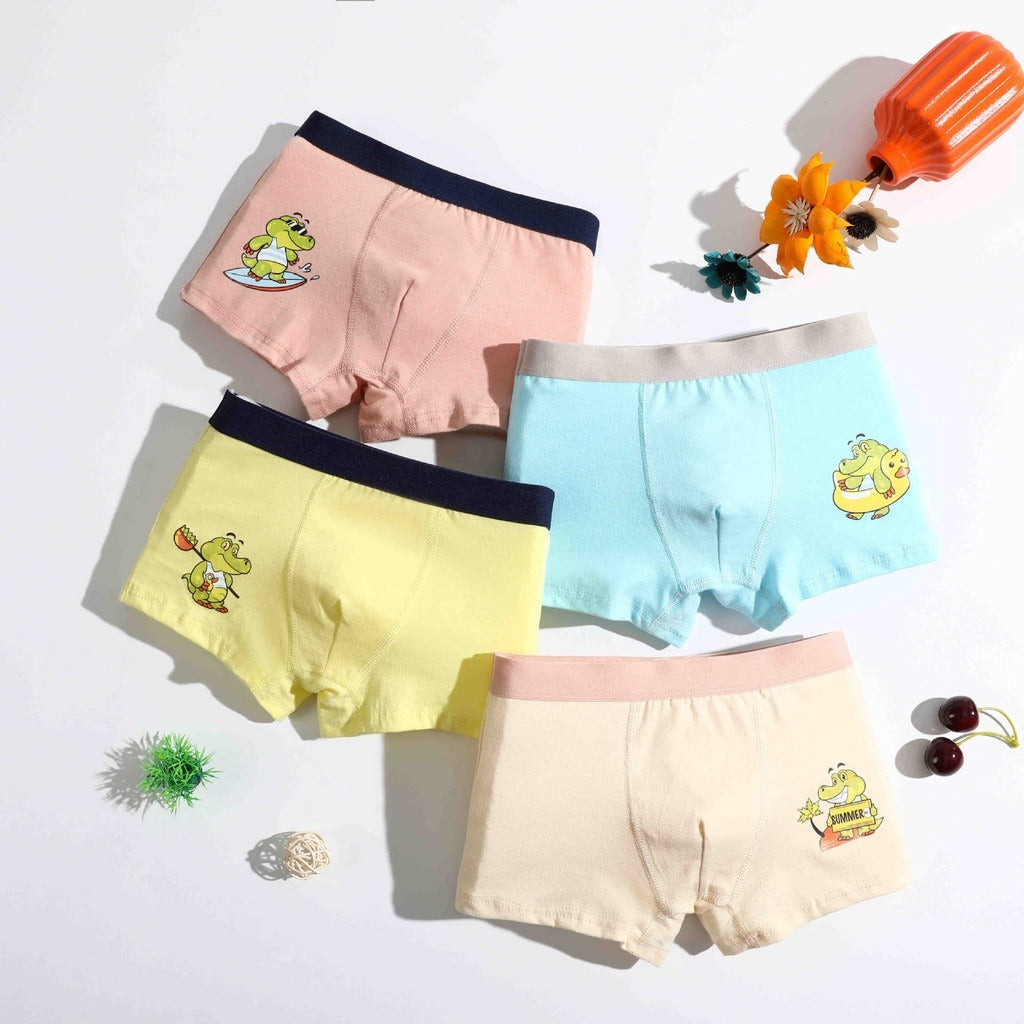 Coconana 2-15 yrs 4pcs Seluar Dalam Budak Lelaki Underwear Kids Boy Soft Cotton Children Cartoon Boxer Kids