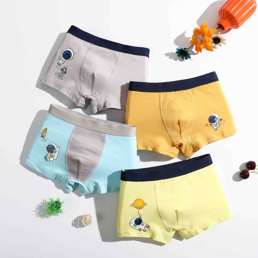 Coconana 2-15 yrs 4pcs Seluar Dalam Budak Lelaki Underwear Kids Boy Soft Cotton Children Cartoon Boxer Kids