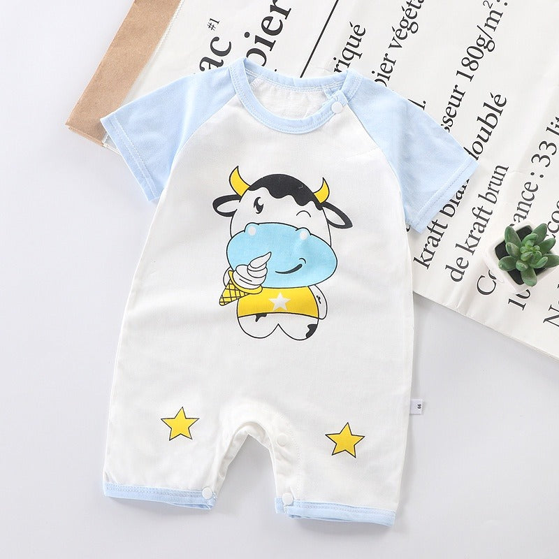 Coconana 0 - 24 mths Baby Rompers Design 2 Cotton Short Sleeve Romper Newborn Jumpsuit Girl Boy Baju Raya Bayi Murah