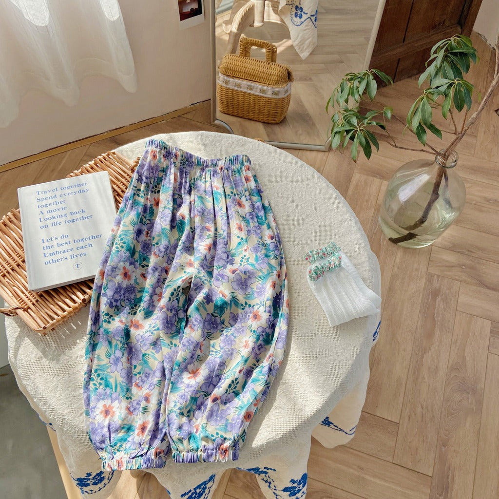 Seluar Panjang Budak 1-6Y Kids Long Pants Thai Bunga Batik Soft Cotton Breathable Seluar Baby Girl Seluar Anak Perempuan