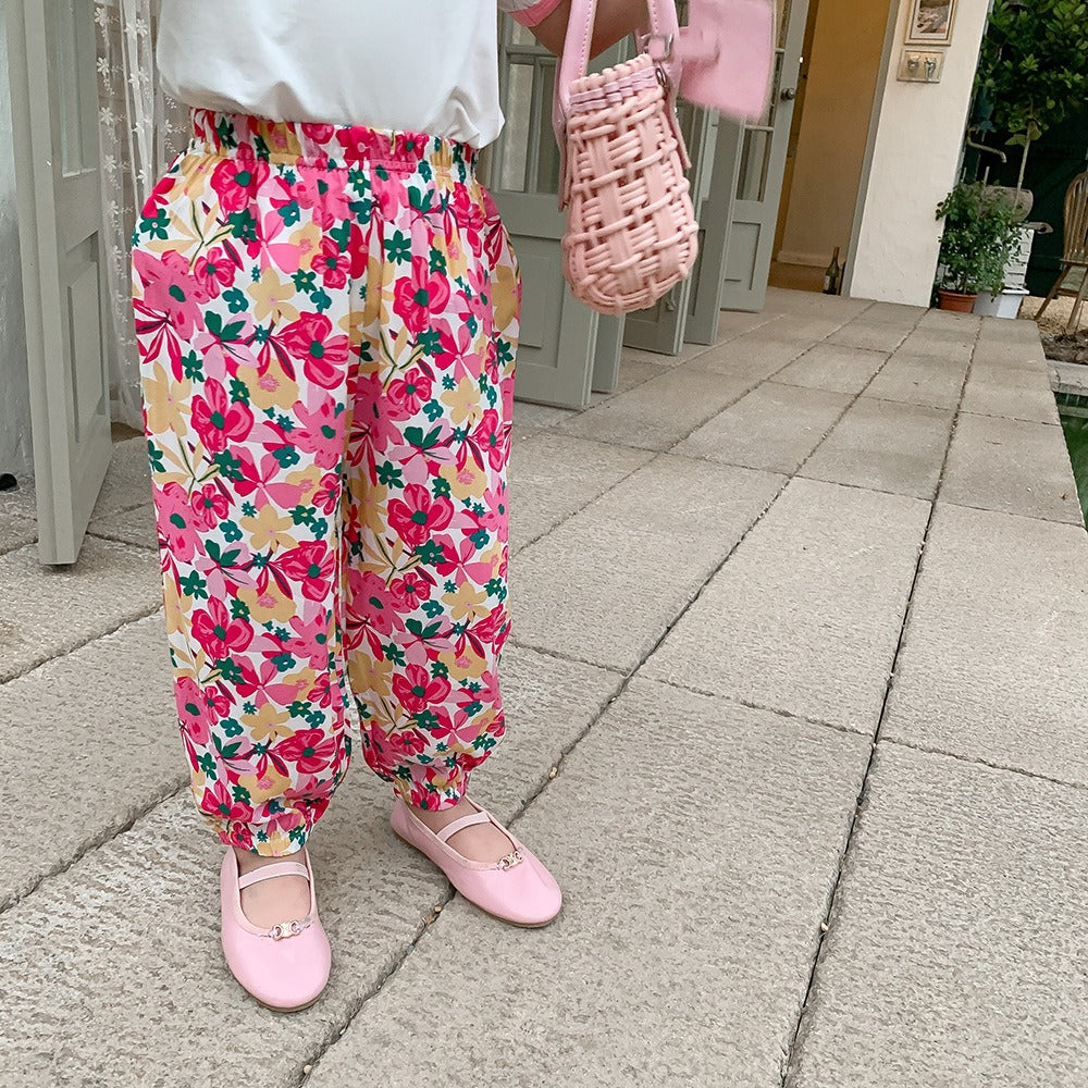 Coconana 1yr - 6yrs old Kids Relax Long Pants Soft Cotton Floral Batik Comfortable Baju Seluar Panjang Budak Raya