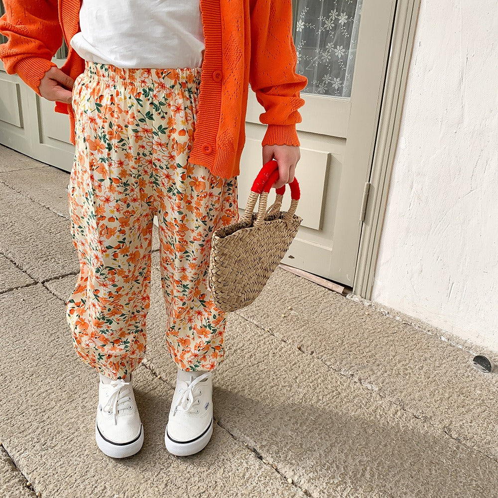 Coconana 1yr - 6yrs old Kids Relax Long Pants Soft Cotton Floral Batik Comfortable Baju Seluar Panjang Budak Raya