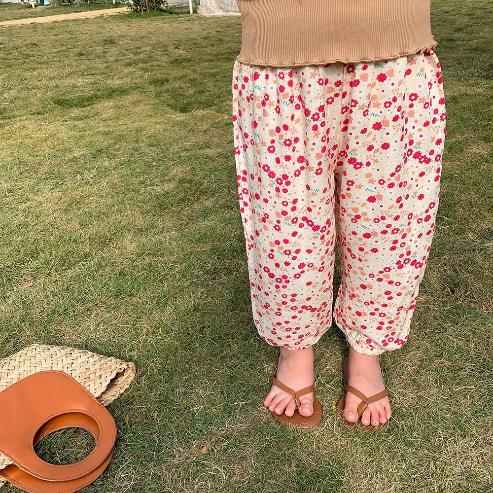 Coconana 1yr - 6yrs old Kids Relax Long Pants Soft Cotton Floral Batik Comfortable Baju Seluar Panjang Budak Raya