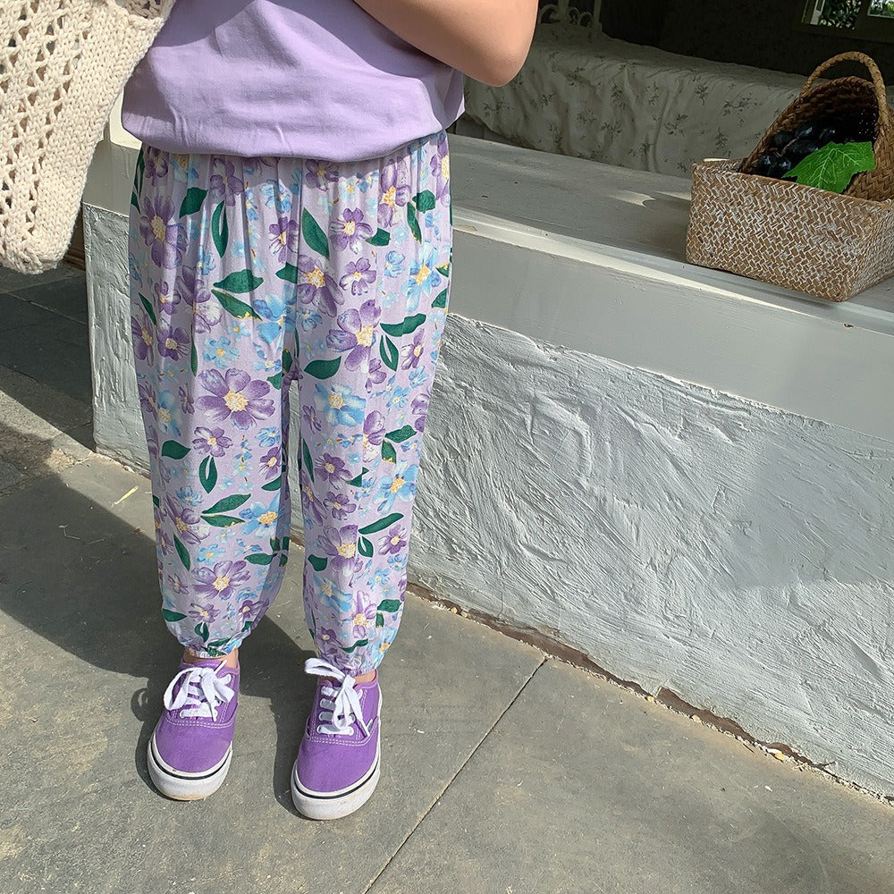 Coconana 1yr - 6yrs old Kids Relax Long Pants Soft Cotton Floral Batik Comfortable Baju Seluar Panjang Budak Raya