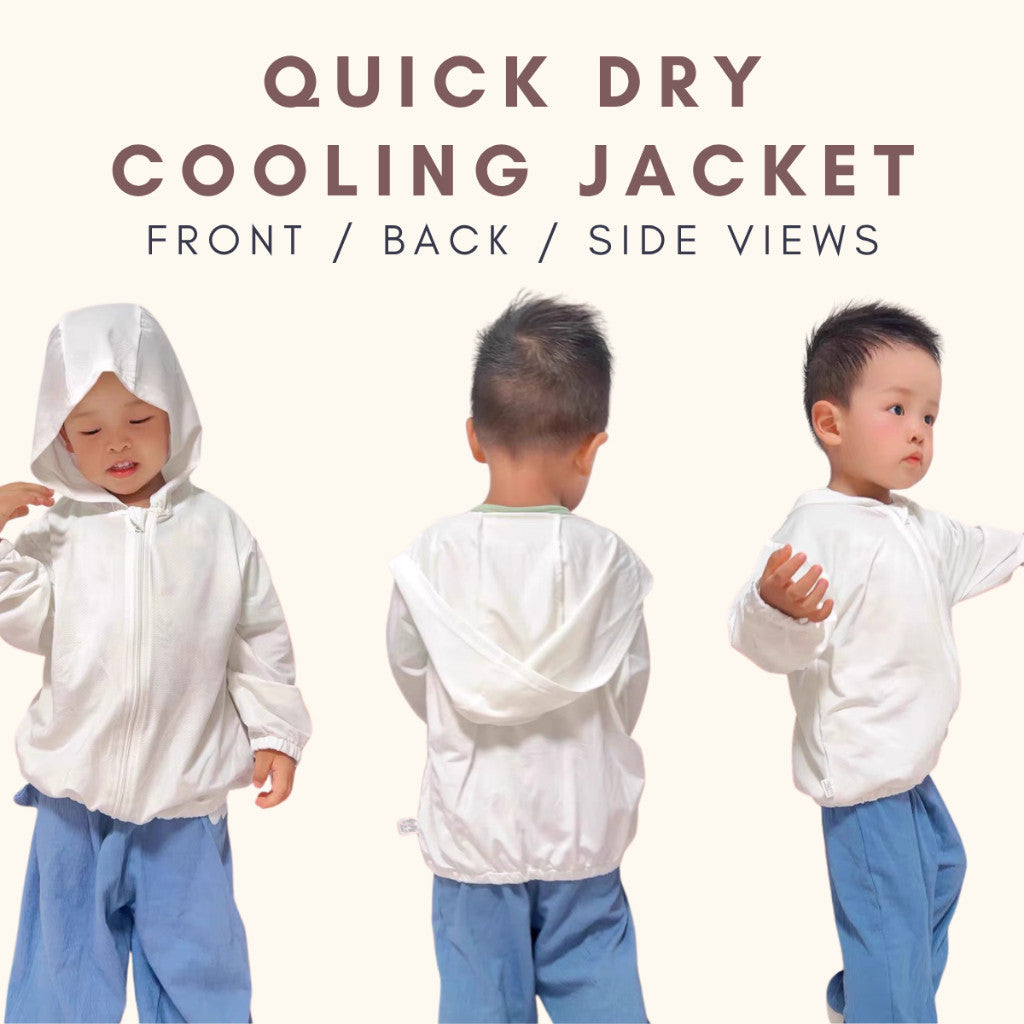 Baju Budak Lelaki 1-8Y Kids Boy Jacket Quick Dry Cooling Middle Zip Baju Sejuk Lengan Panjang Baby Boy Outerwear Toddler
