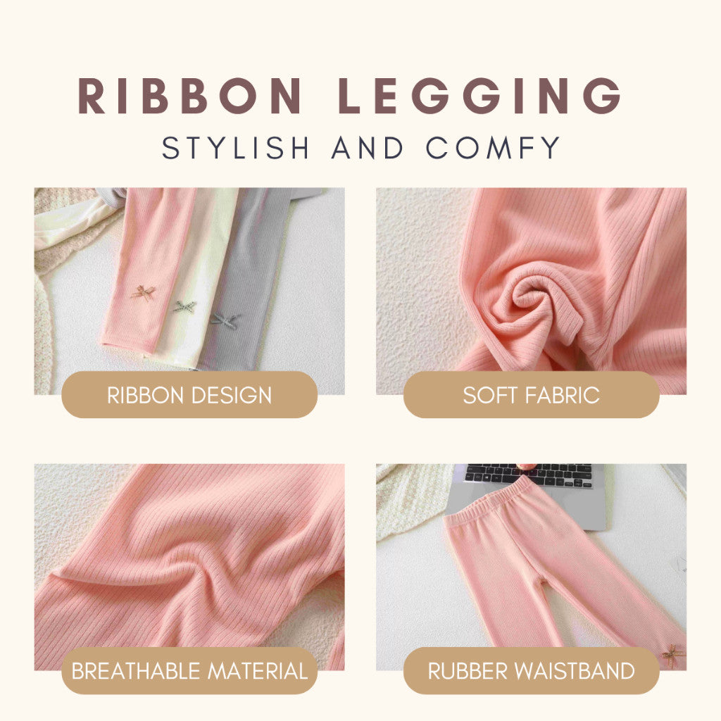 Seluar Panjang Legging Baby Girl 6M-7Y Kids Girl Legging Pants Long Perempuan Ribbon Toddler Baju Raya Merdeka Jalan