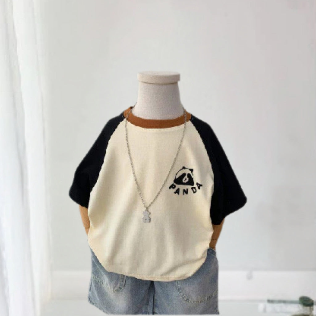 Baju Budak Lelaki 1-8Y Kids Boy Tshirt Clothes Toddler Cotton Panda Shirt Baju Baby Boy Baju Raya Jalan Merdeka