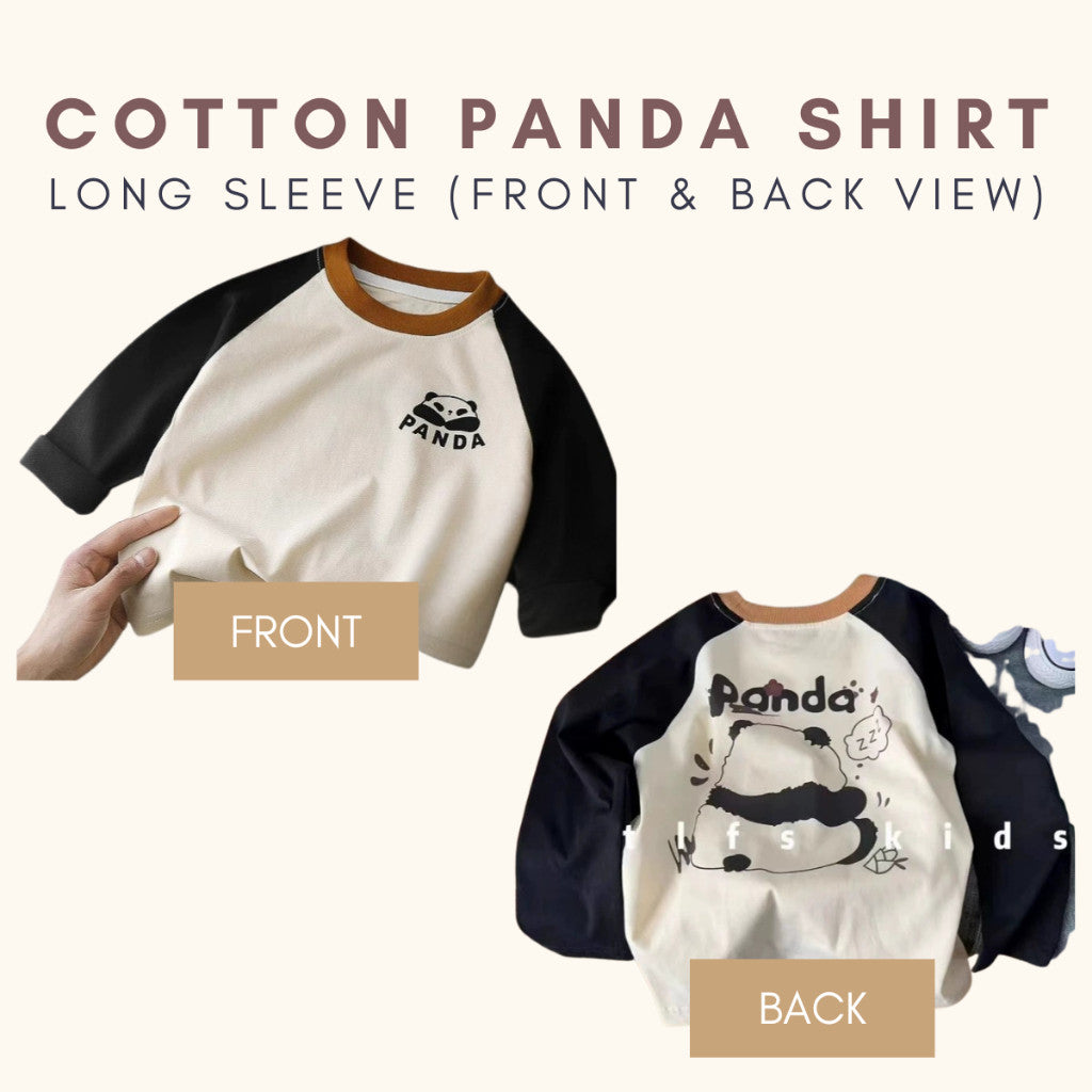 Baju Budak Lelaki 1-8Y Kids Boy Tshirt Clothes Toddler Cotton Panda Shirt Baju Baby Boy Baju Raya Jalan Merdeka