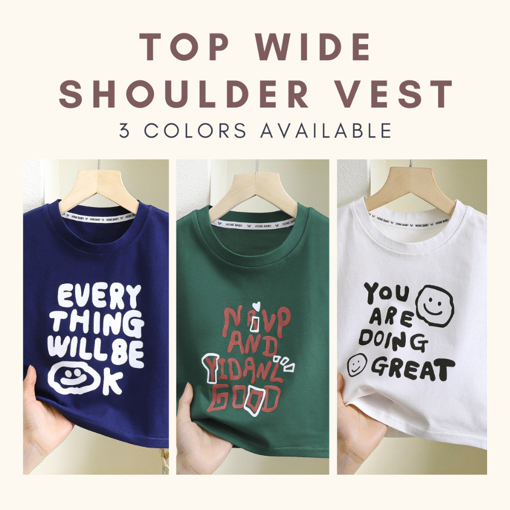 Baju Baby Boy 9M-8Y Kids Boy T-Shirt Sleeveless Wide Shoulder Vest Shirt Baju Budak Lelaki Baju Jalan Raya Merdeka