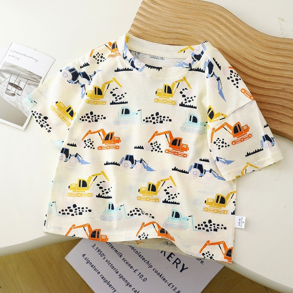 Baju Budak Lelaki 9M-10Y Kids Boy Clothes Cotton Tshirt Short Sleeves Baju Baby Boy T-Shirt Toddler Baju Raya Merdeka
