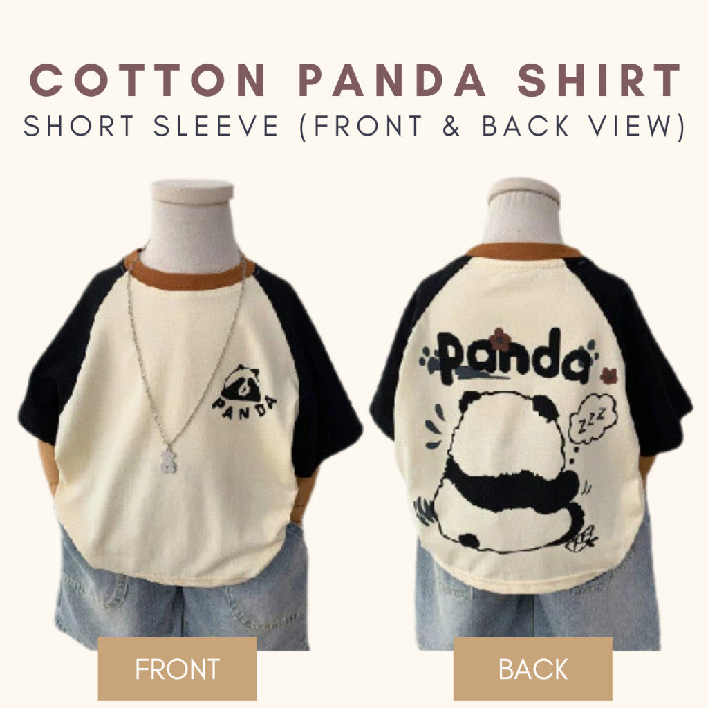 Baju Budak Lelaki 1-8Y Kids Boy Tshirt Clothes Toddler Cotton Panda Shirt Baju Baby Boy Baju Raya Jalan Merdeka