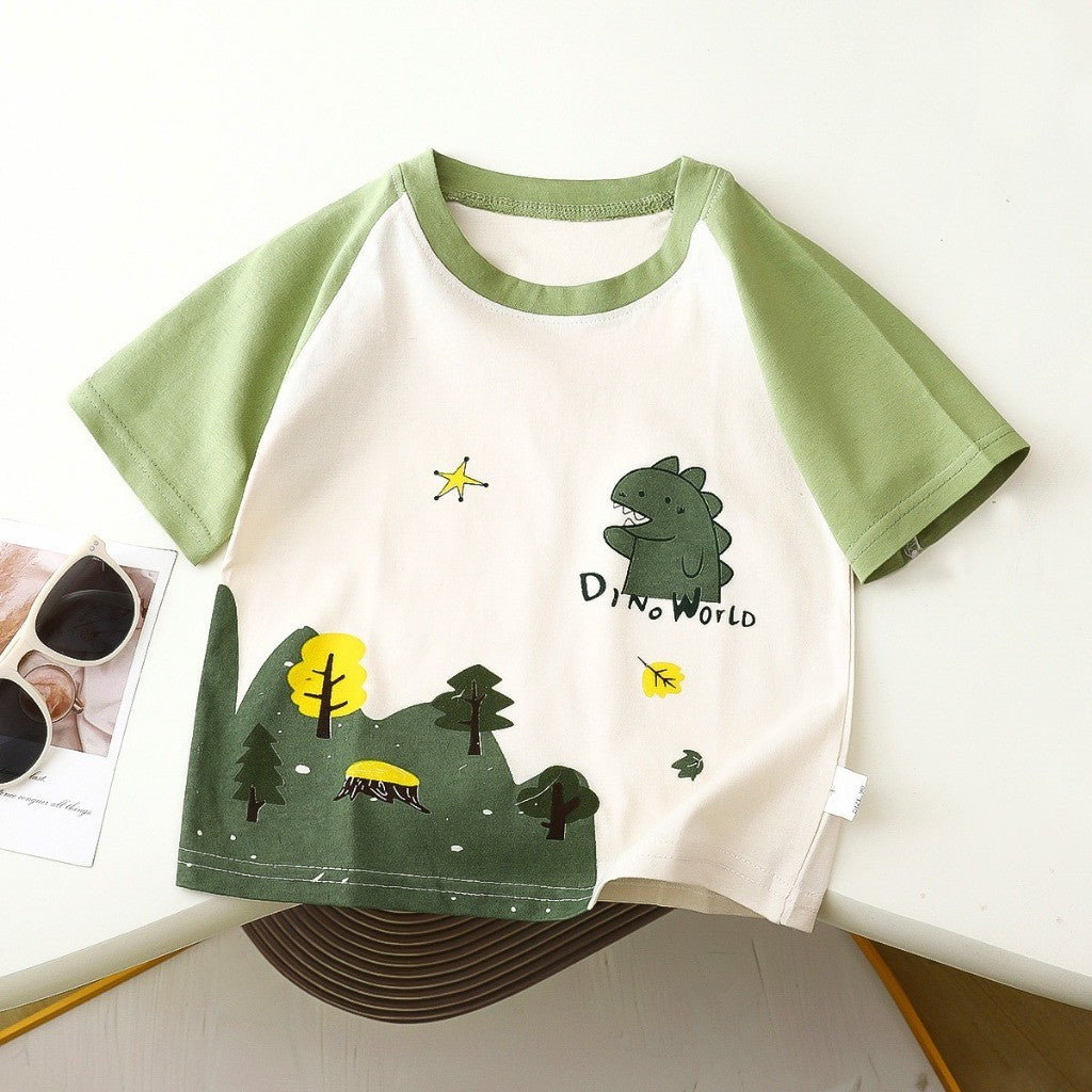 Baju Budak Lelaki 9M-10Y Kids Boy Clothes Cotton Tshirt Short Sleeves Baju Baby Boy T-Shirt Toddler Baju Raya Merdeka