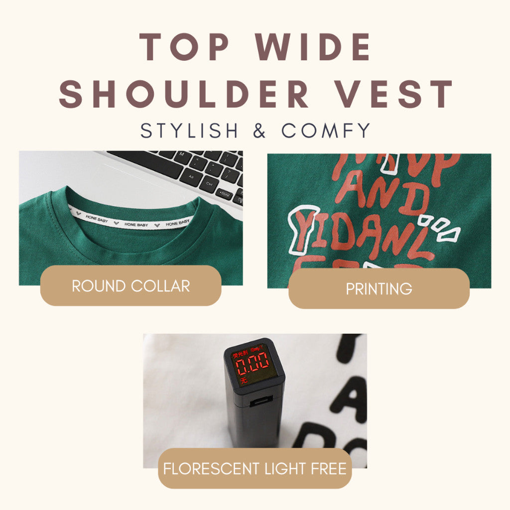 Baju Baby Boy 9M-8Y Kids Boy T-Shirt Sleeveless Wide Shoulder Vest Shirt Baju Budak Lelaki Baju Jalan Raya Merdeka