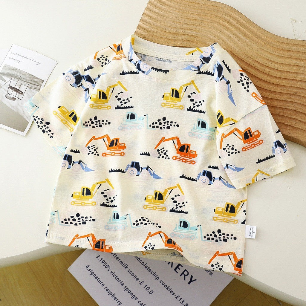 Baju Budak Lelaki 9M-10Y Kids Boy Clothes Cotton Tshirt Short Sleeves Baju Baby Boy T-Shirt Toddler Baju Raya Merdeka