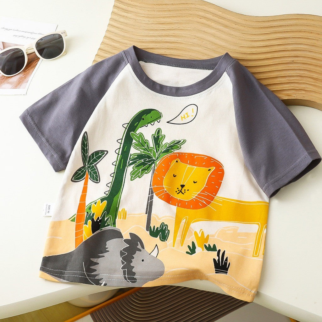 Baju Budak Lelaki 9M-10Y Kids Boy Clothes Cotton Tshirt Short Sleeves Baju Baby Boy T-Shirt Toddler Baju Raya Merdeka