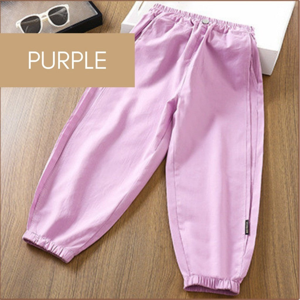 Seluar Panjang Baby Girl 4-10Y Kids Girl Cargo Long Pants Side Pocket Budak Perempuan Toddler Baju Raya Merdeka