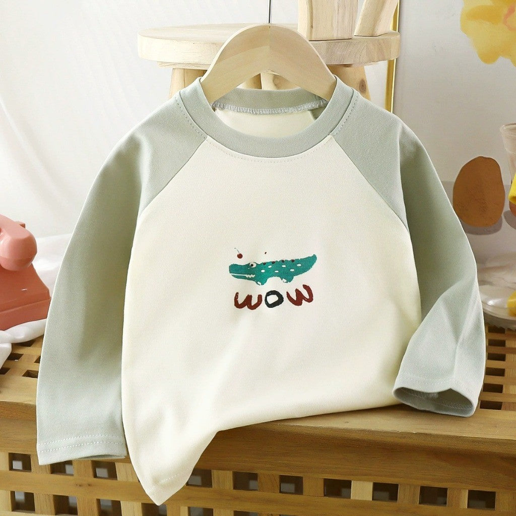 Baju Baby Budak Lengan Panjang 6mths-6yrs Cotton Cartoon Long Sleeve T Shirt Boy Baby Girl Kids Perempuan Unisex Lelaki