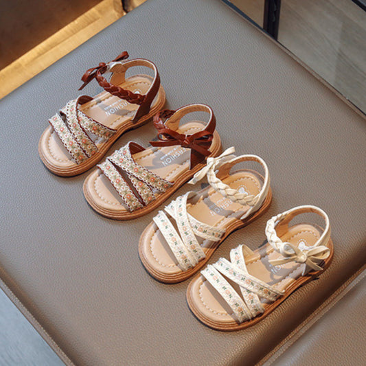 Kasut Sandal Anak Perempuan 6M-3Y Baby Girl Shoes Kids Anti Slip Soft Sole Raya Budak Jalan Kanak